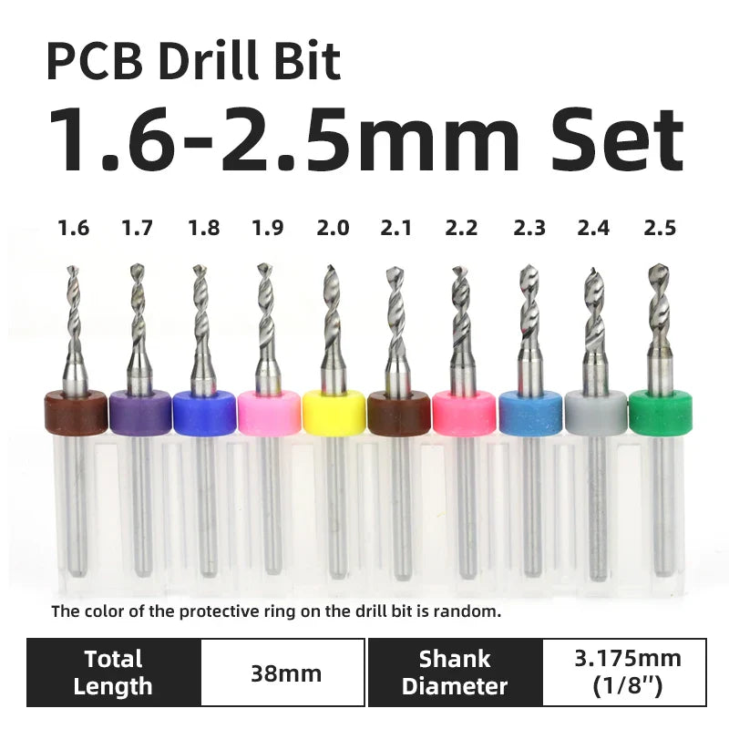 0.1–1.0mm Micro Carbide PCB Drill Bit Set – Tungsten Steel Bits for CNC, Wood & Circuit Board Precision Drilling