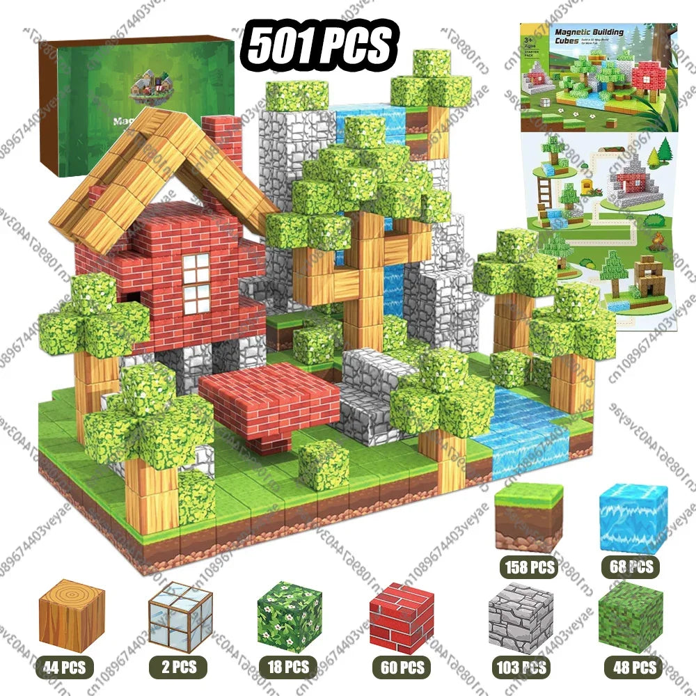 Magnetic Building Blocks Cube Set – STEM DIY Toy for Kids 3+, Boys & Girls, Sensory Model Gift