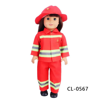 Doll Clothing Set – Firefighter, Student, Graduation, Artist & Athlete Outfits for 18-Inch American & 43cm Baby Newborn OG Girl Dolls