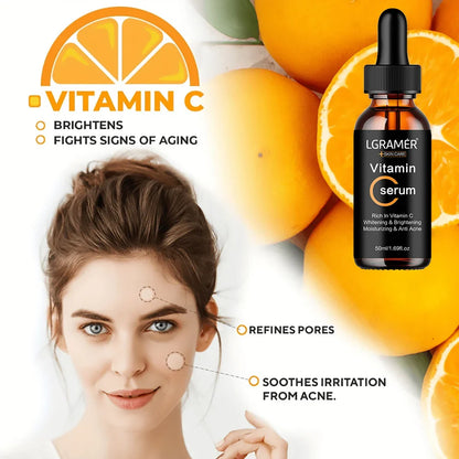Vitamin C Facial Essence with Hyaluronic Acid – Dark Spot Remover, Moisturizing & Anti-Aging Skin Repair Serum, 50ml