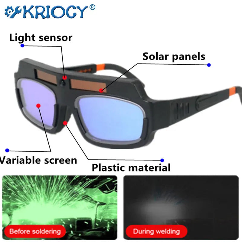 Auto-Darkening Welding Glasses : Argon Arc Eye Protection Goggles with Anti-Glare, Dimming Lens - Welder's Essential Tool