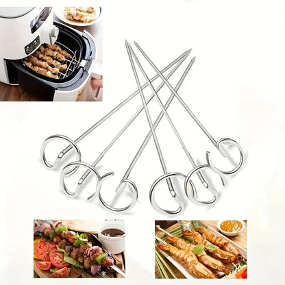 10pcs Air Fryer Oven Skewer Grill Set - Universal Accessories with Food Grade 304 Stainless Steel Baking Needles