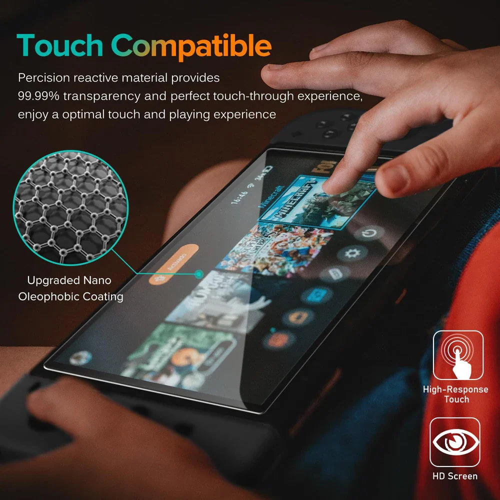 Tempered Glass Screen Protector for Nintendo Switch 2 — Includes Joystick Cap Accessories