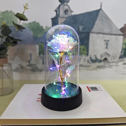 Artificial Eternal Rose Flowers with LED Light – Valentine’s Day Gift for Girlfriend, Wedding & Christmas Decor