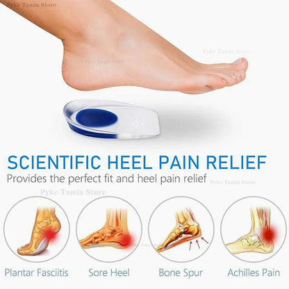 Silicone Heel Gel Pads – Soft Shock Absorbing Insoles for Pain Relief, Sports, and Foot Care