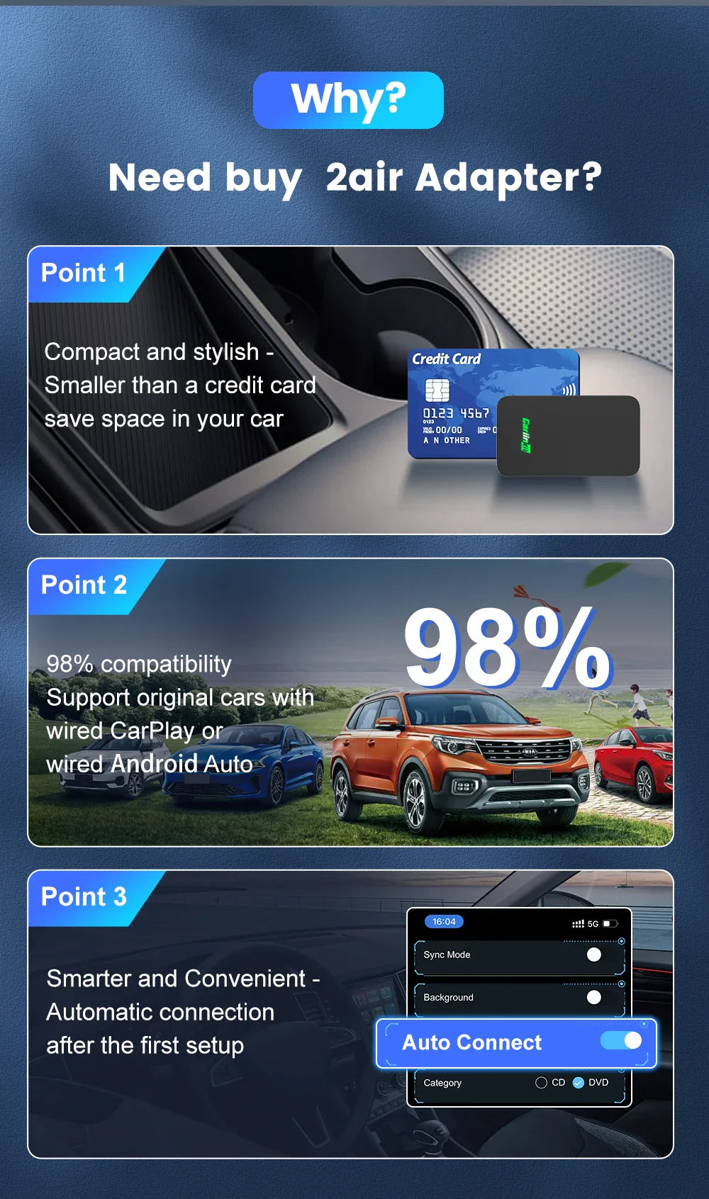 CarlinKit 5.0 & 4.0 Wireless CarPlay & Android Auto Adapter — Waze, Music, Spotify for Audi, Golf, Peugeot, Mazda, KIA, Mercedes, MG