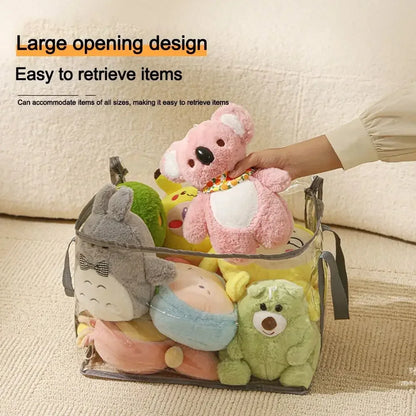 Large Capacity PVC Waterproof Toy Storage Box – Foldable Transparent Dustproof Home Organizer Bag