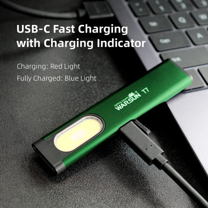 Warsun T7 LED Keychain Flashlight – 650Lm Mini Portable Torch with Magnet