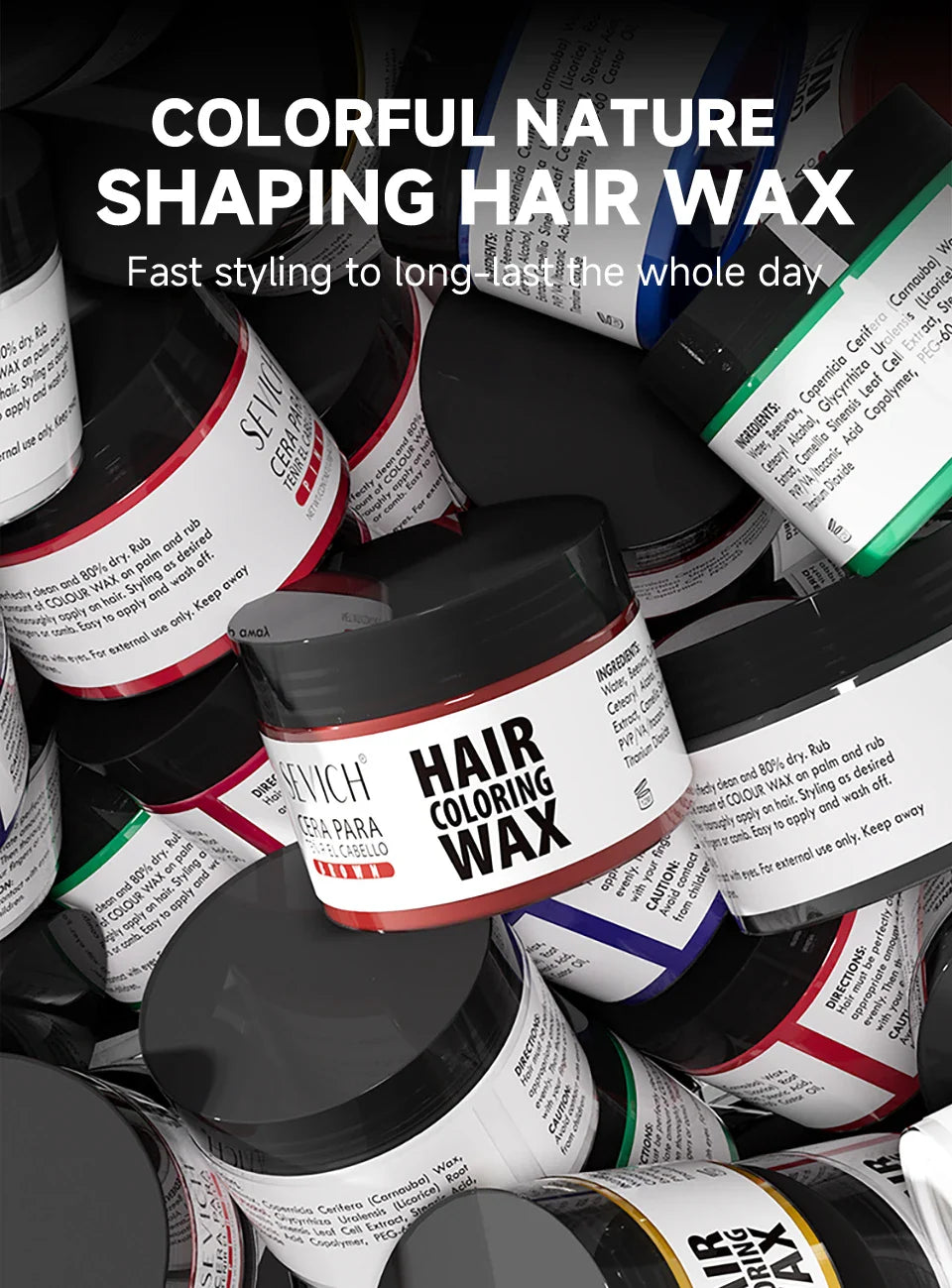 13-Color Halloween Hair Wax – 50g/120g DIY Temporary Hair Dye Cream for Men & Women, Party, Cosplay & Daily Use