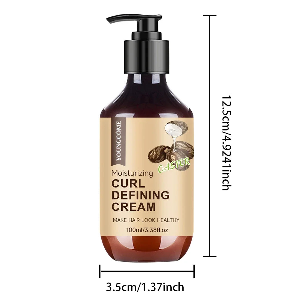 Men’s Castor Oil Curling Cream 100ml - Rosemary & Peppermint Curl Control Hair Styling Cream