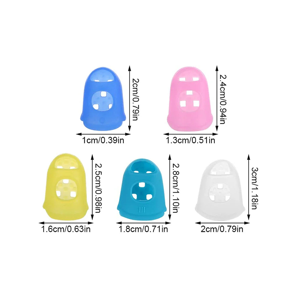 Guitar Fingertip Protectors — 10PCS Silicone Finger Guards, 5 Sizes