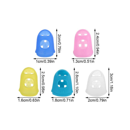 Guitar Fingertip Protectors — 10PCS Silicone Finger Guards, 5 Sizes