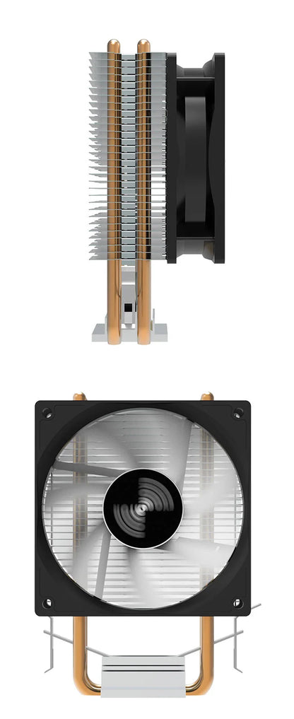 TEUCER CPU Cooler — 2-4 Heat Pipe Radiator with 3-Pin PWM Silent RGB Fan for Intel LGA 1700/1150/1155/1156/1366 & AMD AM2/AM3/AM4