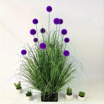 Purple Bulbous Artificial Grass Plants – Decorative Faux Greenery for Home, Festival, Party & Courtyard Garden Decor
