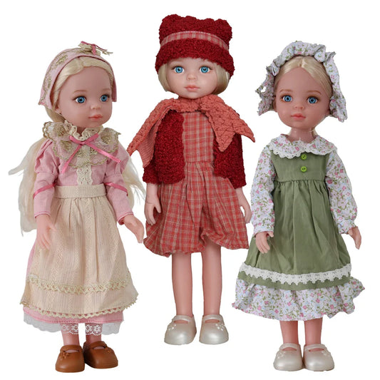 13-Inch Lifelike Girl Doll – Movable Figure with Clothes & Shoes, Realistic Toy Birthday Gift