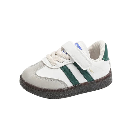 Toddler & Kids White Sneakers — Fashionable Non-Slip Walking Shoes for Boys & Girls, Breathable Outdoor Sport Casual Shoes