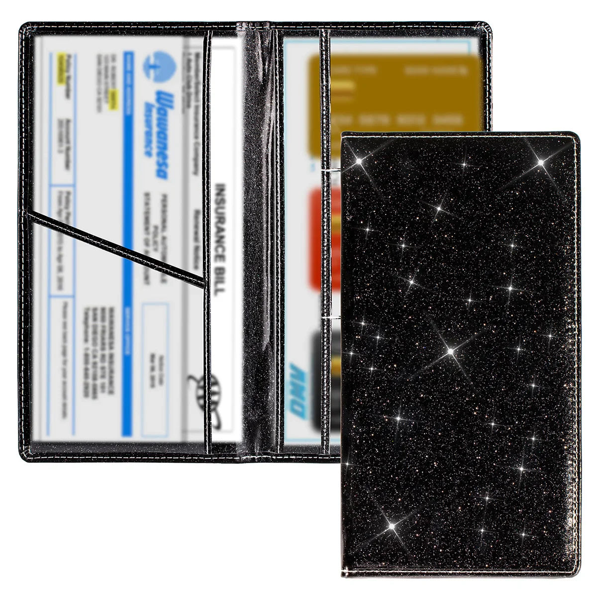 Car Registration & Insurance Card Holder — Vehicle License Document Organizer for Glove Box Compartment