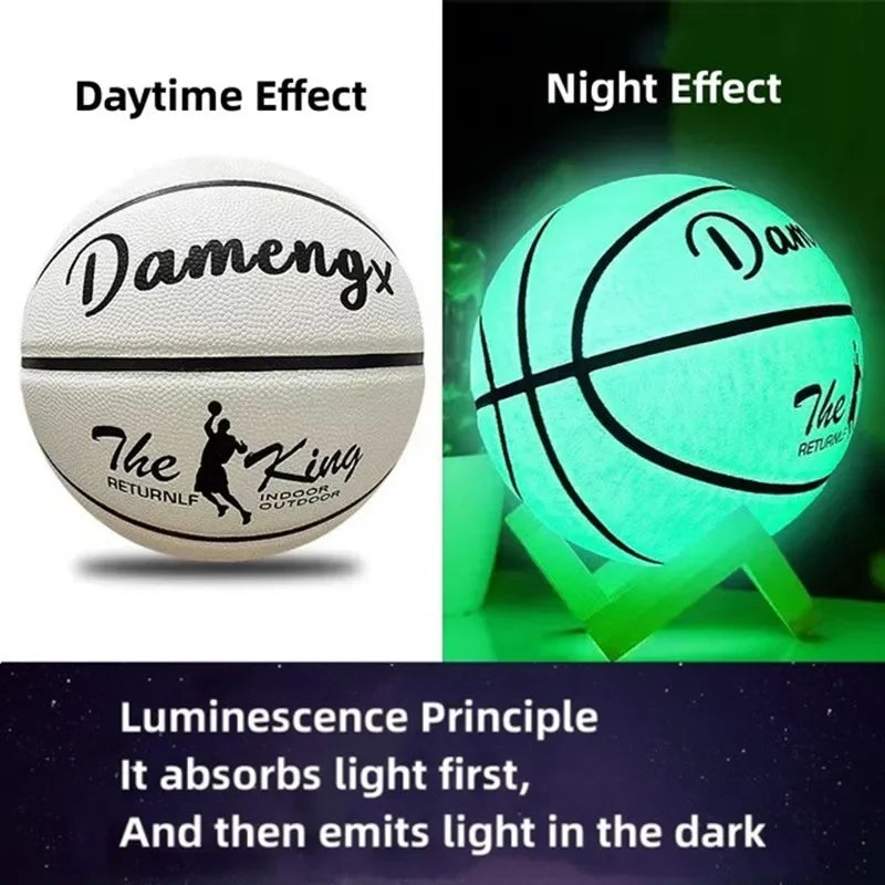 Glow-in-the-Dark Basketball – Size 5/6/7, PU Soft Leather, Outdoor Durable, Wear-Resistant & Anti-Skid for Children, Adults & Students