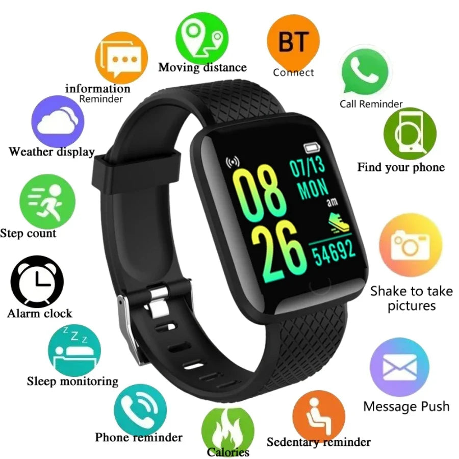 Smartwatch Fashion Sports Bracelet for Women & Men, Multi-Function USB Charging, Compatible with Xiaomi & Huawei