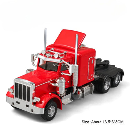 1:50 Diecast Transport Truck Model — Alloy Container Trailer with Doors, Light & Sound, Miniature Toy Gift for Kids