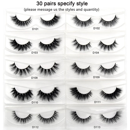 Visofree 3D Mink Eyelashes – 30/40/100 Pairs Handmade Full Strip Lashes with Tray, Cruelty-Free False Lashes for Makeup