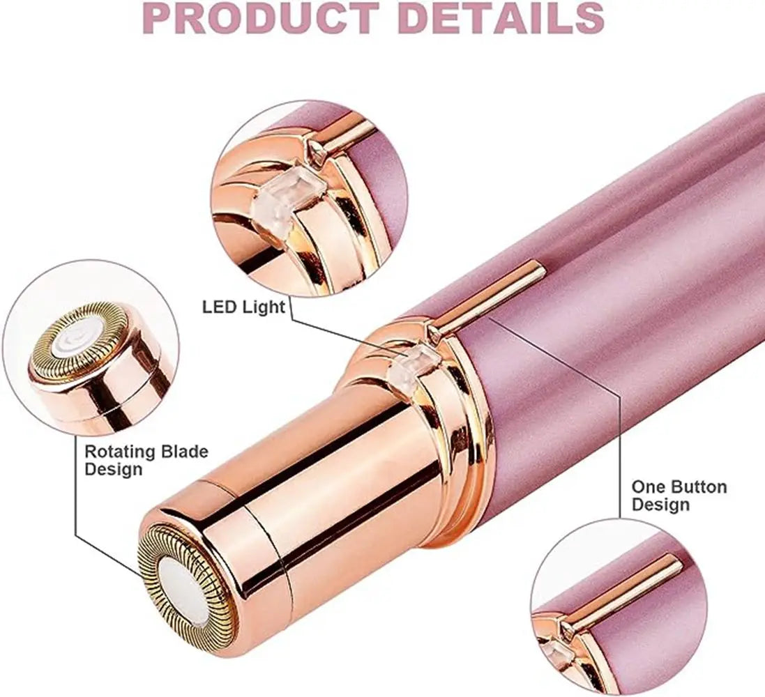 Women’s Facial Hair Remover — Painless Rechargeable Electric Shaver for Lip, Chin & Arms