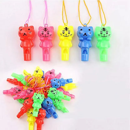 Random Cute Animal Cat Whistle – Plastic Sport & Cheerleading Toy, Kids Birthday Party Favor Gift