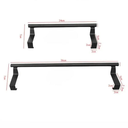 Over-Door Stainless Steel Towel Rack – Bathroom & Kitchen Hanging Storage Bar for Cabinet Doors