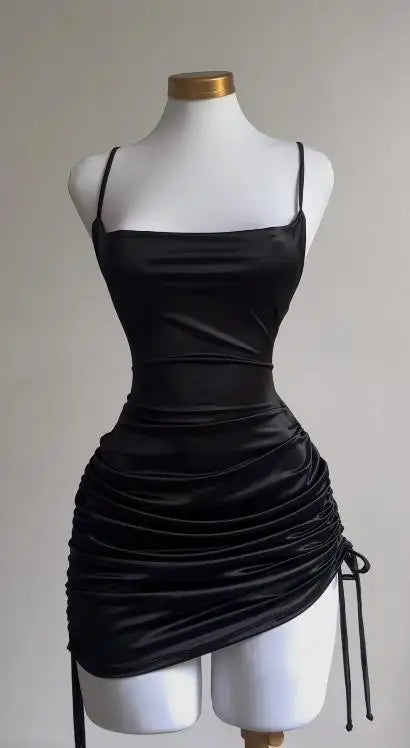2024 Europe & US Cross-Border Dress - Summer Lace-Up Sexy Halter Spice Bag Hip Skirt