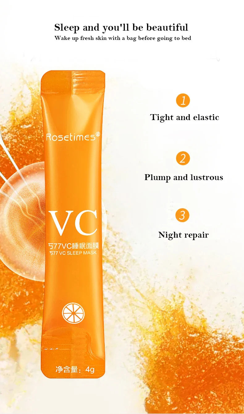 30pcs Vitamin C Sleeping Face Masks — Moisturizing, Firming & Skin Rejuvenation, No-Wash Disposable Facial Masks