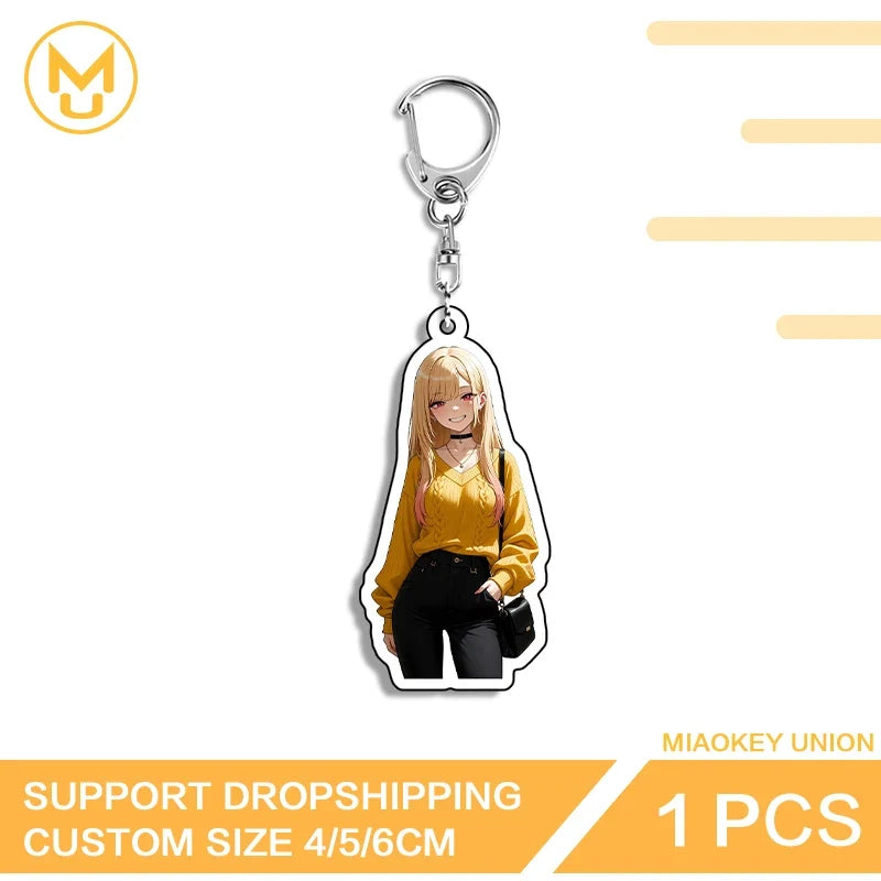 Kitagawa Marin Acrylic Keychain - Double-Sided Transparent Anime Character Jewelry
