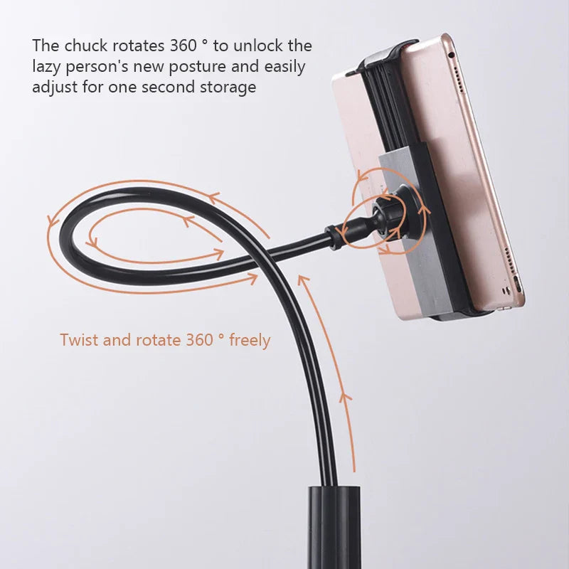 Flexible Lazy Bedside Phone & Tablet Stand — Portable Adjustable Desktop Holder for iPad & Smartphones