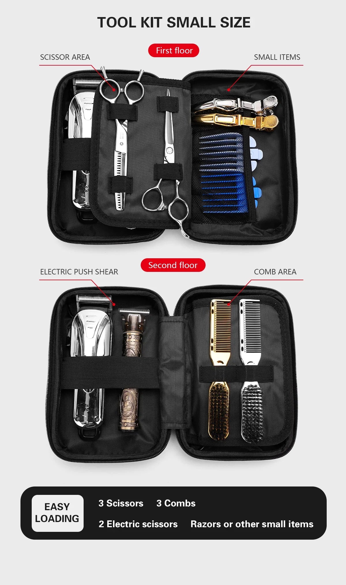 Portable Hair Scissors Case – Waterproof, Shockproof Barber & Beauty Tool Box for Trimmers, Styling & Makeup