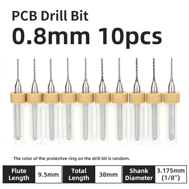 0.1–1.0mm Micro Carbide PCB Drill Bit Set – Tungsten Steel Bits for CNC, Wood & Circuit Board Precision Drilling