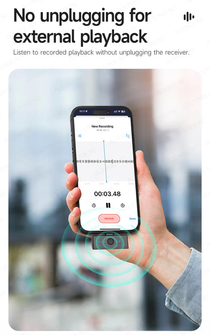 Mini Wireless Lavalier Microphone – Professional 360° Pickup with ENC Noise Reduction for iPhone, Android & Type-C Devices