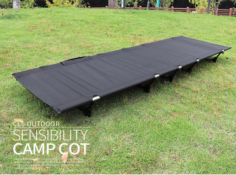 Portable Foldable Camping Cot - Single Person Outdoor Folding Bed, 330LB Capacity, Compact for Picnic & Camping