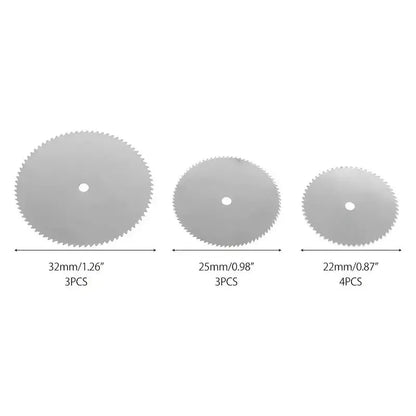 11PCS Stainless Steel Wood Cutting Disc Set – Rotary Tool Circular Saw Blades for Woodworking