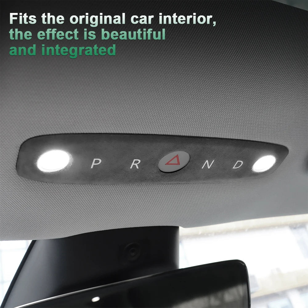 KUNGKIC Italian Top Suede Reading Light Frame Trim Stickers for Tesla Model 3 Highland 2024+ – Car Interior Decor Accessories