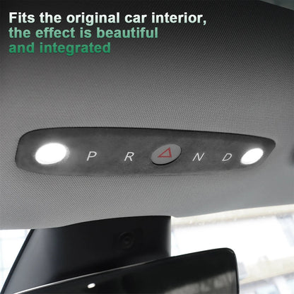KUNGKIC Italian Top Suede Reading Light Frame Trim Stickers for Tesla Model 3 Highland 2024+ – Car Interior Decor Accessories