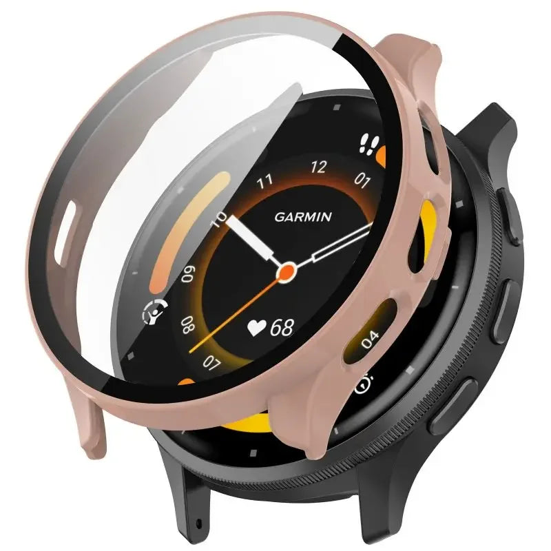 Tempered Glass Case for Garmin Venu 3/3S – Smartwatch Protective Cover with Screen Protector Bumper Shell