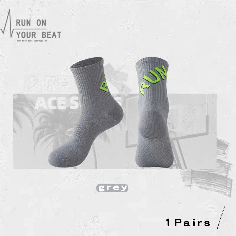 Running Compression Socks – Short Tube Athletic Sports Socks for Men & Women, Anti-Slip Cushion Marathon, Fitness & Basketball Performance Socks