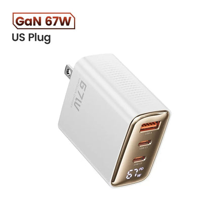 Toocki 67W GaN USB-C Charger — Digital Display Quick Charge PD PPS QC4.0 for MacBook, Laptop, iPad, iPhone 15/14