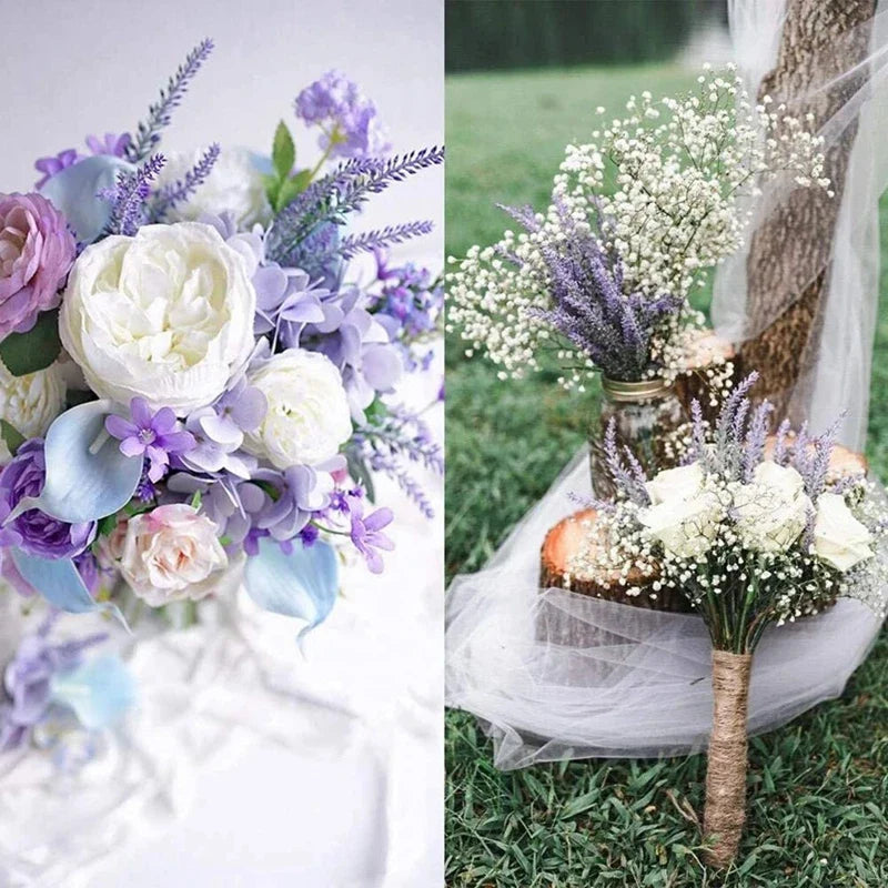 10 Bundles Artificial Lavender Flowers – Faux Floral Bouquet for Home, Garden, Wedding & Room Decoration