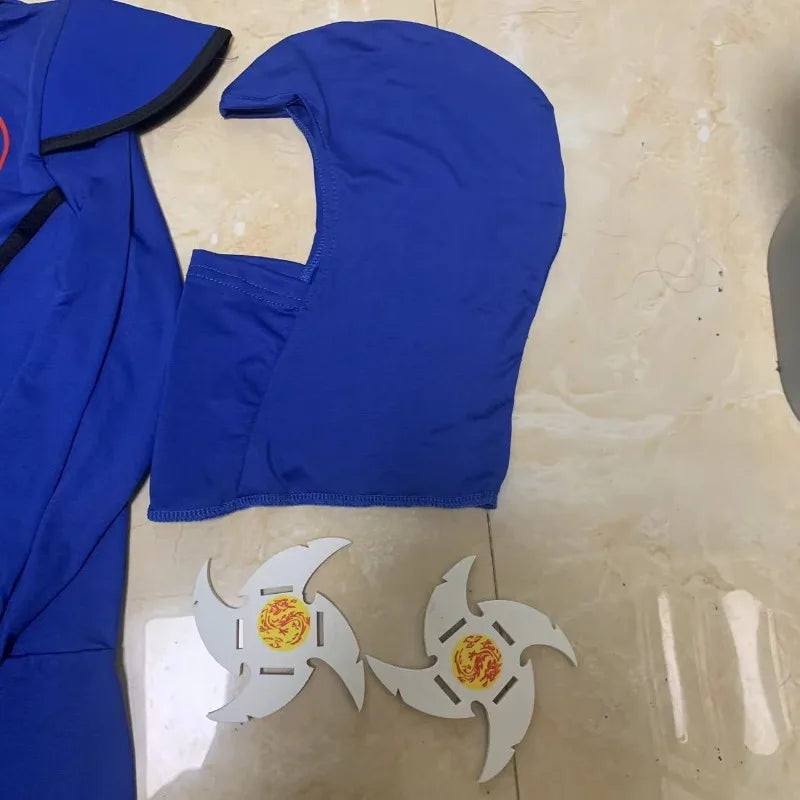 Boy Blue Ninja Cosplay Costume – Halloween Samurai Warrior Outfit, Game Character Clothes, Children's Performance Dress Up
