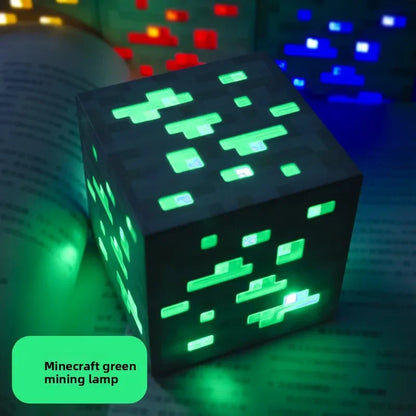 MC Game LED Creeper Night Lamp – Creative Block Button Light for Bedroom, Desk, and Bedside Decoration