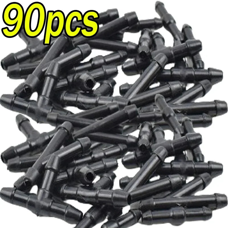 18-90x Car Windshield Washer Pipe Joints – T, Y, I Type Wiper Spray Nozzle Connector Hose Tube for Car Cleaning