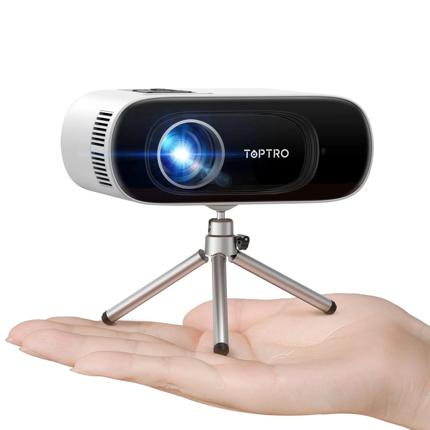 TOPTRO Mini Projector – Full HD 1080P Support, 16000 Lumens, Auto Keystone, WiFi & Bluetooth Portable Home Theater Projector