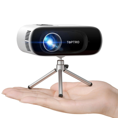 TOPTRO Mini Projector – Full HD 1080P Support, 16000 Lumens, Auto Keystone, WiFi & Bluetooth Portable Home Theater Projector