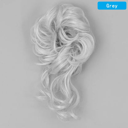 AZQUEEN Messy Bun Hair Extension – Synthetic Curly Wave Chignon Scrunchie, Elastic Band Updo Hairpiece for Women
