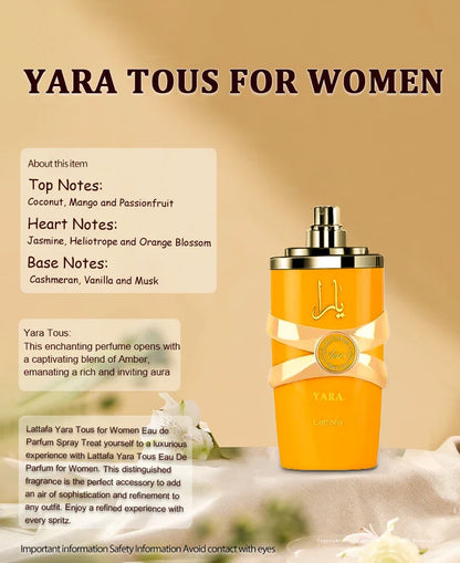 100ml Original Yara Moi Tous Asad Perfume Spray - Long-Lasting Men's and Women's Fragrance with Pheromones, Ideal Gift